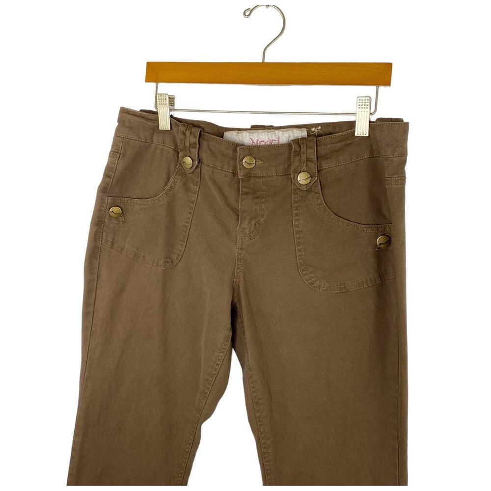 Nori Jeans Juniors 9 Bootcut Brown Cotton Blend Flap Pockets Stretch 32" Ins Y2K - Picture 3 of 10